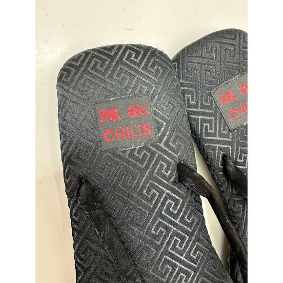 Chilis Womens Flip Flops Size 6 Black Rhinestone Butterfly Suede Thong NEW - Picture 3 of 10